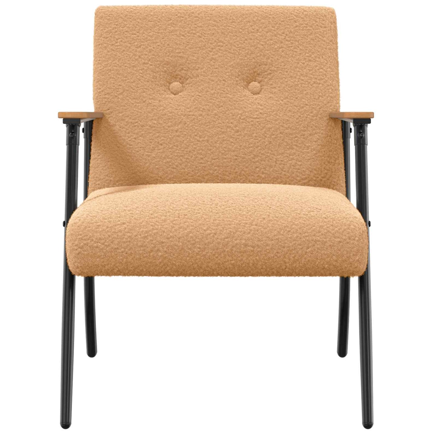 vidaXL Sessel Beige 59 x 75 x 78 cm Lockiger wollähnlicher Stoff
