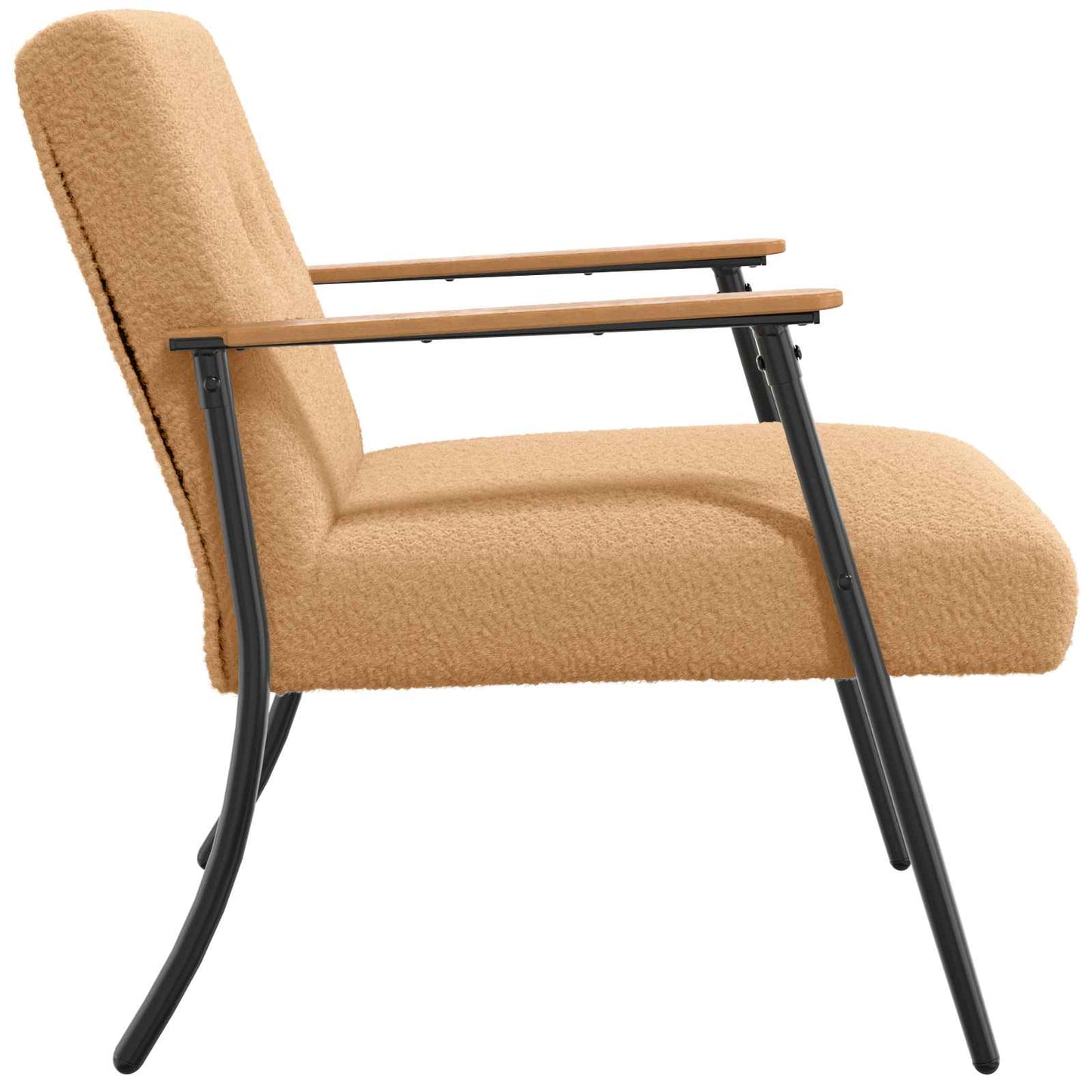 vidaXL Sessel Beige 59 x 75 x 78 cm Lockiger wollähnlicher Stoff