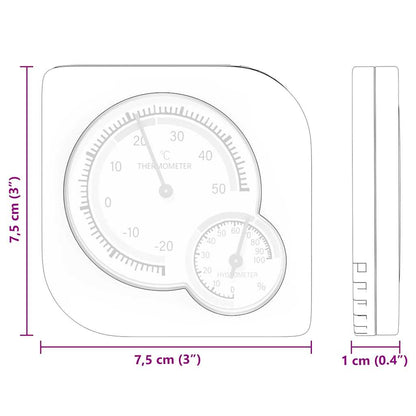 Thermo-Hygrometer Weiß 7,5 x 7,5 x 1,2 cm ABS