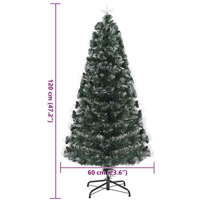 vidaXL Künstlicher Weihnachtsbaum mit 120 LEDs Grün 120 cm PVC