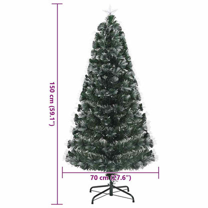 vidaXL Künstlicher Weihnachtsbaum mit 160 LEDs Grün 150 cm PVC