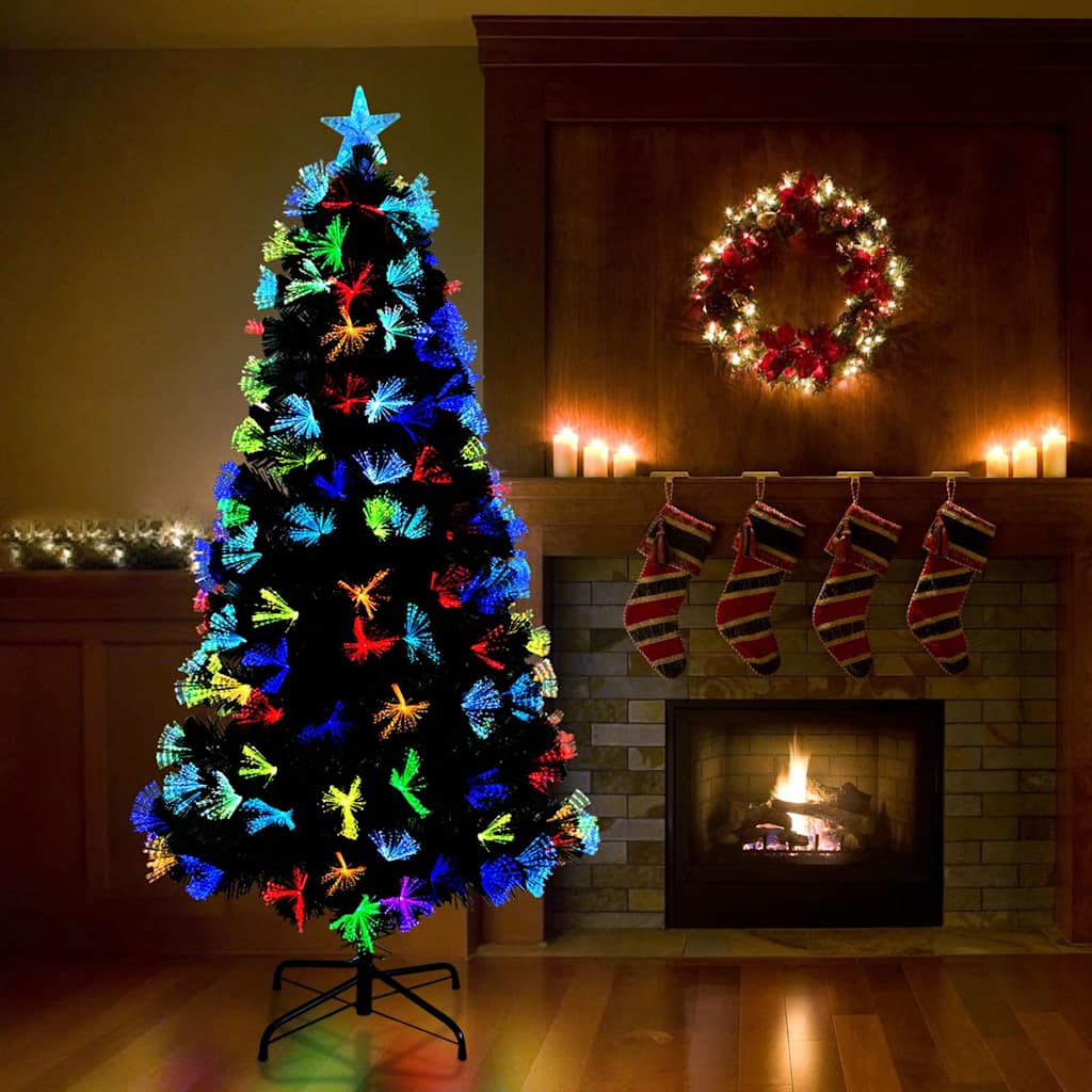 Künstlicher Weihnachtsbaum mit 210 LEDs Grün 180 cm PVC