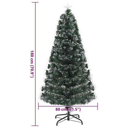 vidaXL Künstlicher Weihnachtsbaum mit 210 LEDs Grün 180 cm PVC