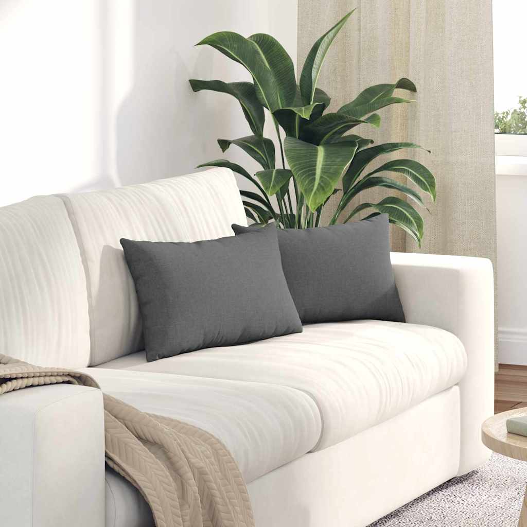 vidaXL Sofakissen 2 pcs Dunkelgrau 50 x 30 cm Stoff