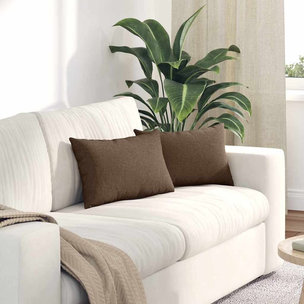vidaXL Sofakissen 2 pcs Braun 50 x 30 cm Stoff