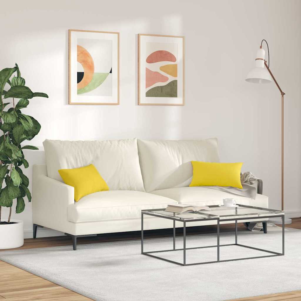 vidaXL Sofakissen 2 pcs Helles Gelb 50 x 30 cm Stoff