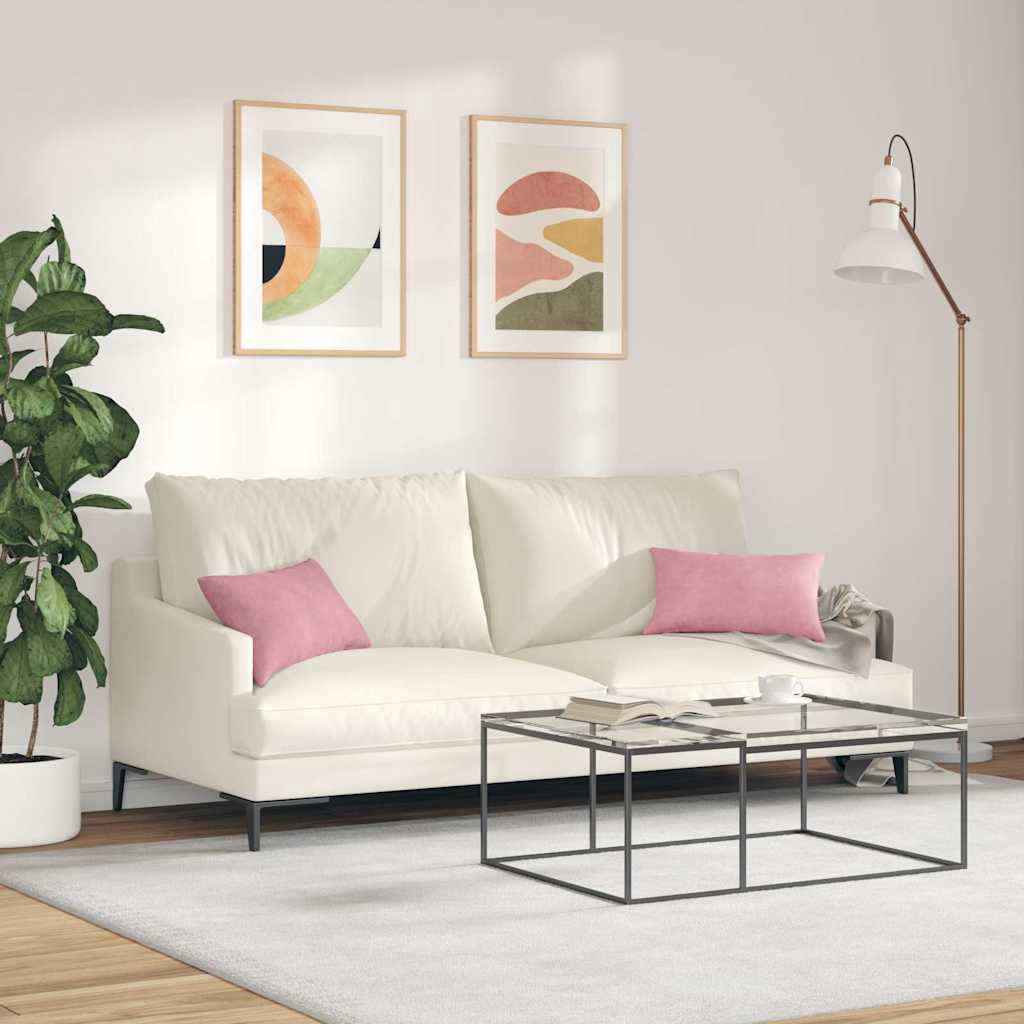 vidaXL Sofakissen 2 Stück Rosa 50 x 30 cm Cordstoff