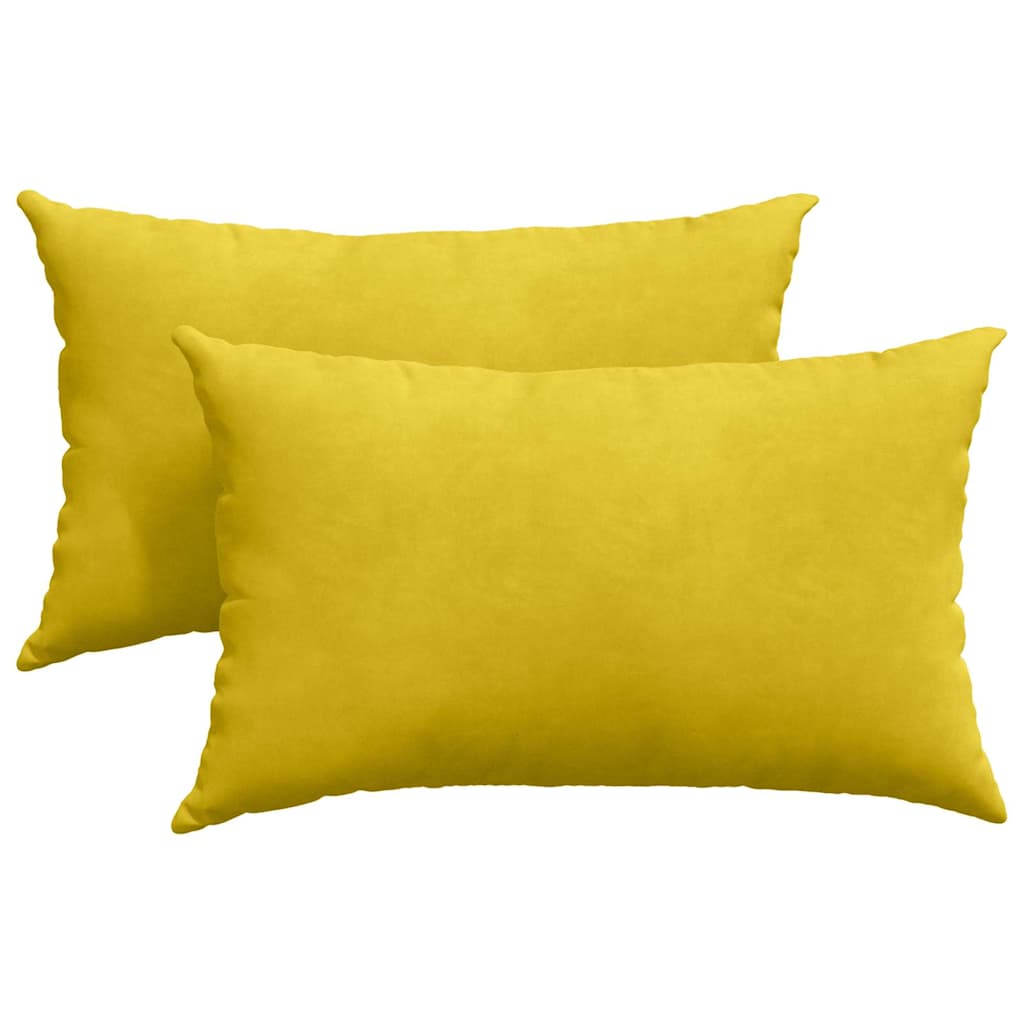 vidaXL Sofakissen 2 Stück Gelb 50 x 30 cm Cordstoff