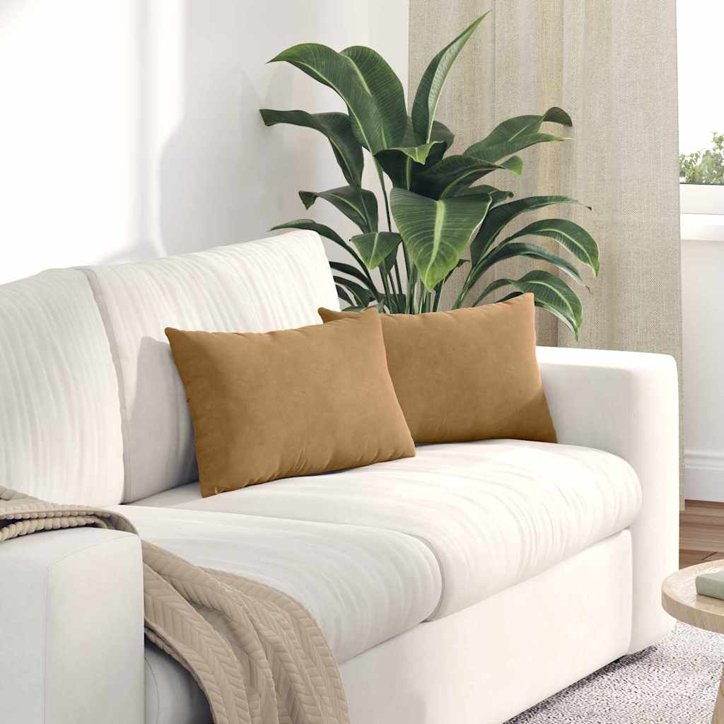 vidaXL Sofakissen 2 Stück Braun 50 x 30 cm Cordstoff