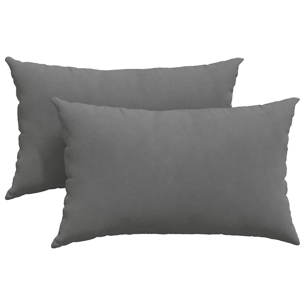 vidaXL Sofakissen 2 Stück Dunkelgrau 50 x 30 cm Stoff