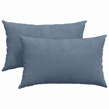 vidaXL Sofakissen 2 Stück Blau 50 x 30 cm Cordstoff