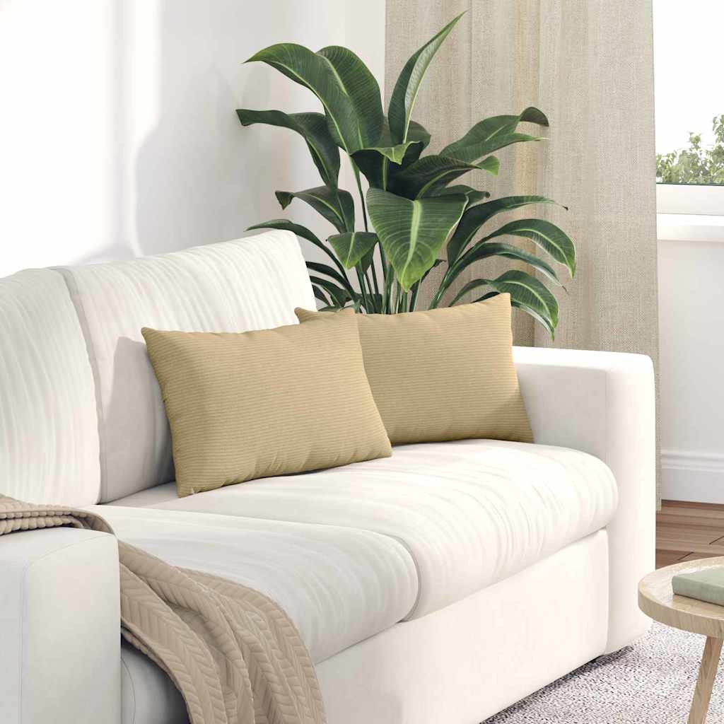 vidaXL Sofakissen 2 Stück Grau-Grün 50 x 30 cm Cordstoff