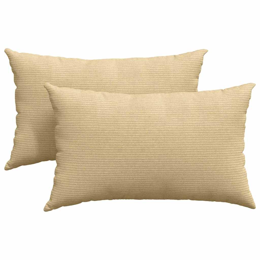 vidaXL Sofakissen 2 Stück Grau-Grün 50 x 30 cm Cordstoff
