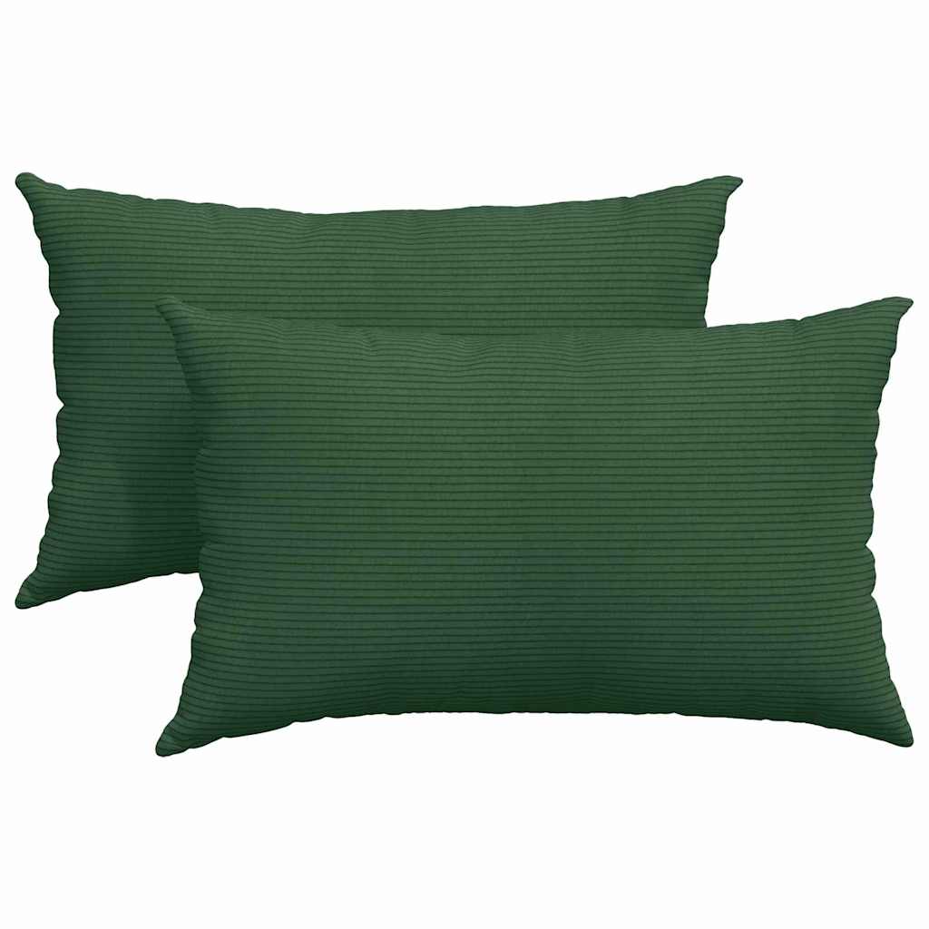 vidaXL Sofakissen 2 Stück Dunkelgrün 50 x 30 cm Cordstoff