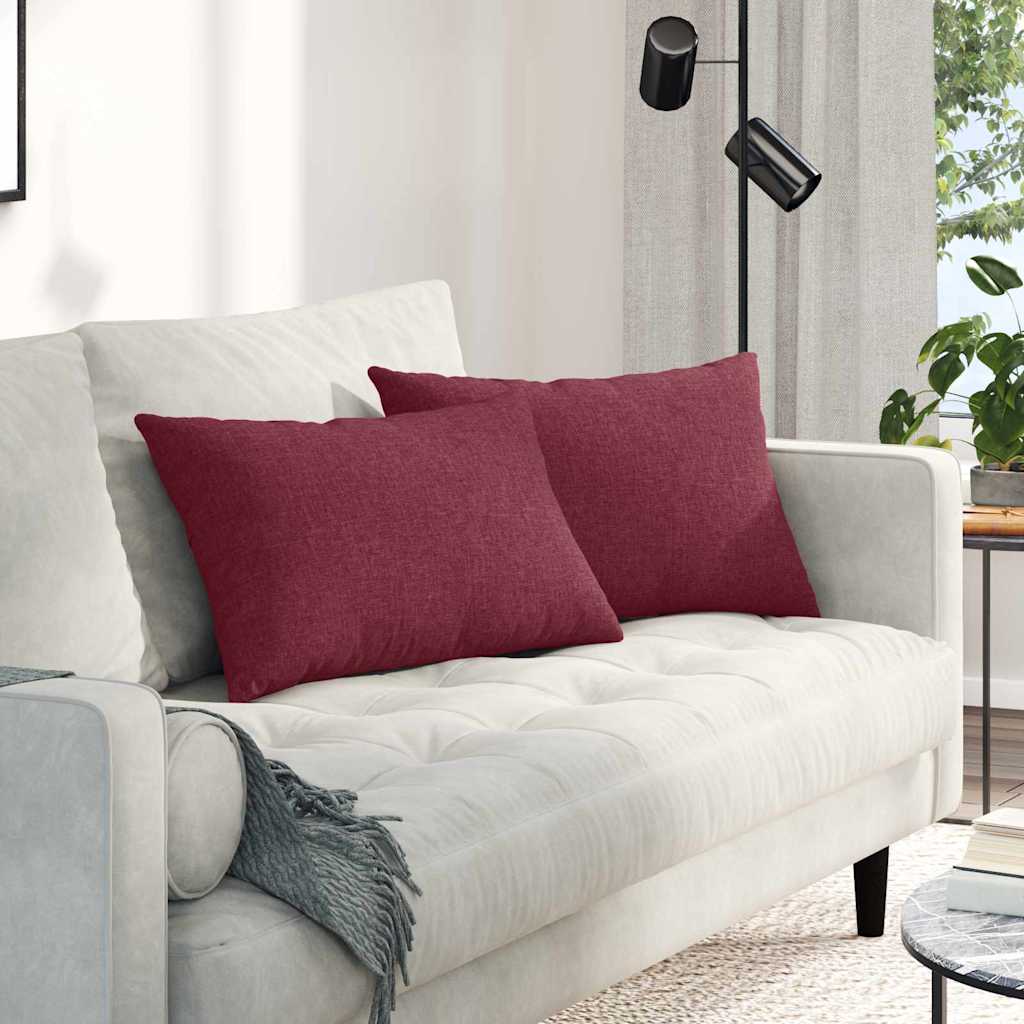 vidaXL Sofakissen 2 pcs Weinrot 60 x 40 cm Stoff