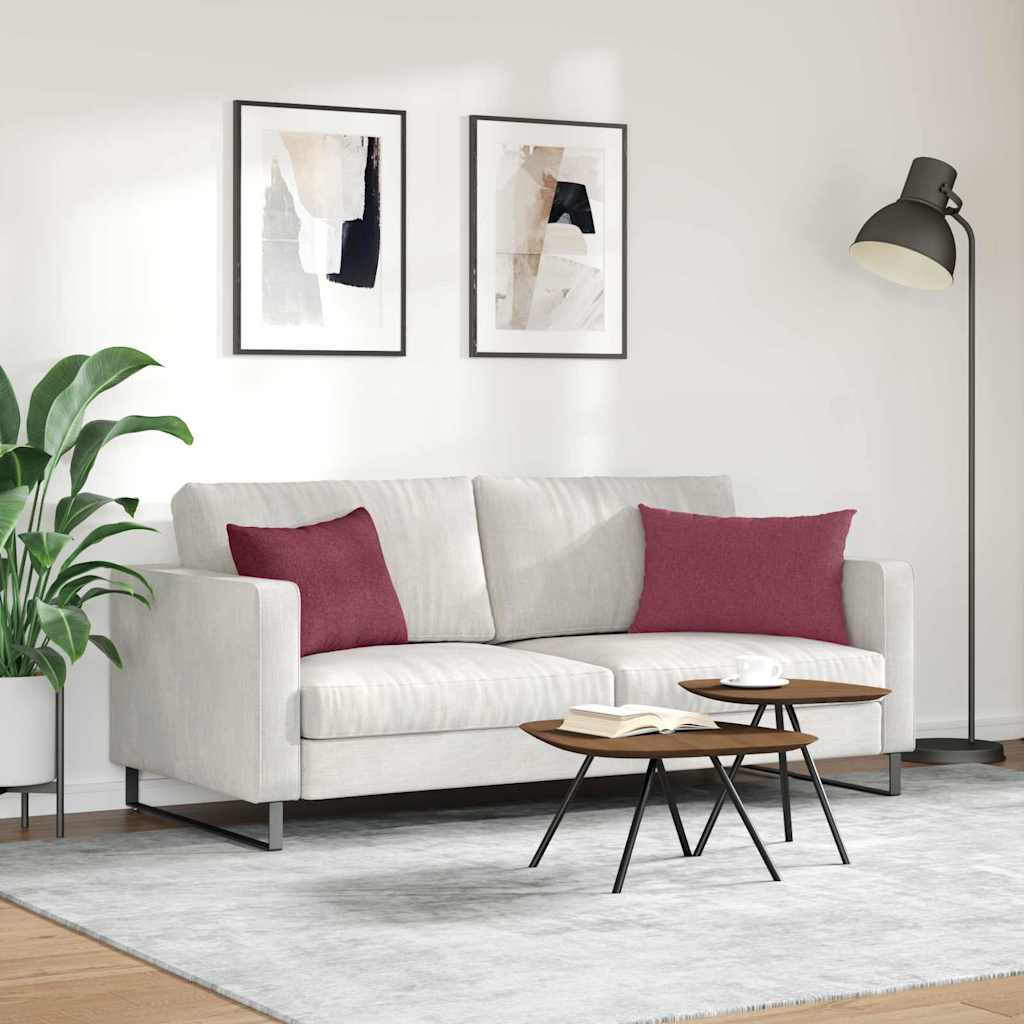 vidaXL Sofakissen 2 pcs Weinrot 60 x 40 cm Stoff