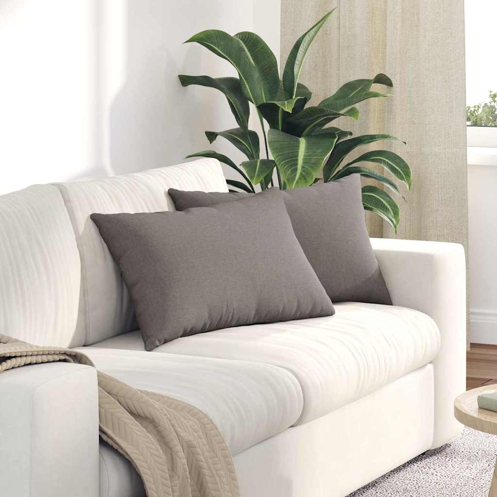 vidaXL Sofakissen 2 pcs Taupe 60 x 40 cm Stoff