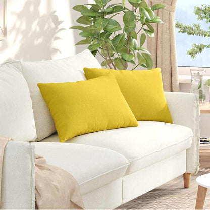 vidaXL Coussins de canapé 2 pcs Jaune clair 60 x 40 cm Tissu