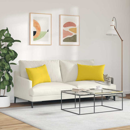 vidaXL Coussins de canapé 2 pcs Jaune clair 60 x 40 cm Tissu