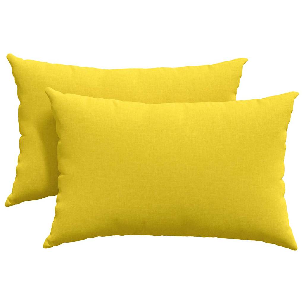 vidaXL Coussins de canapé 2 pcs Jaune clair 60 x 40 cm Tissu