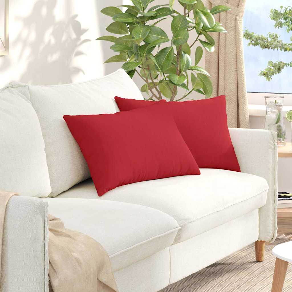 vidaXL Sofakissen 2 pcs Rot 60 x 40 cm Stoff