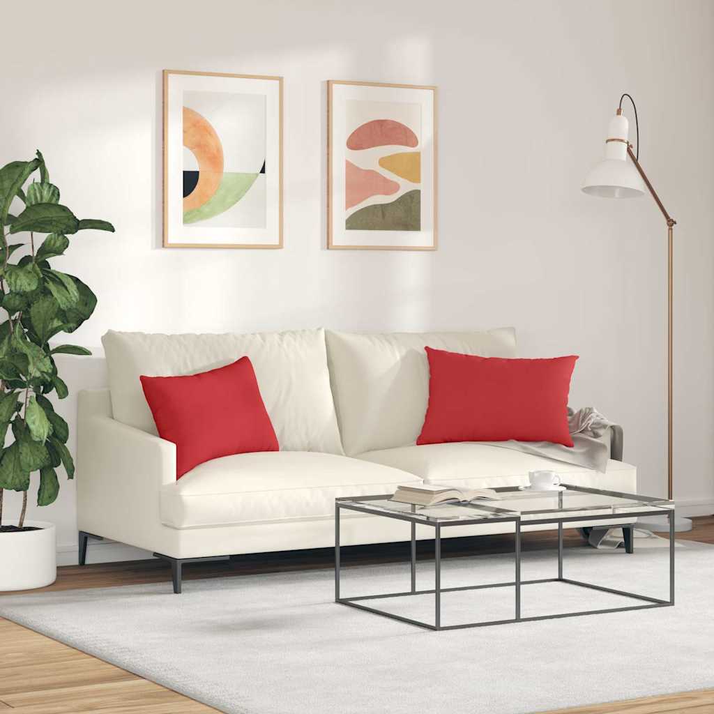 vidaXL Sofakissen 2 pcs Rot 60 x 40 cm Stoff