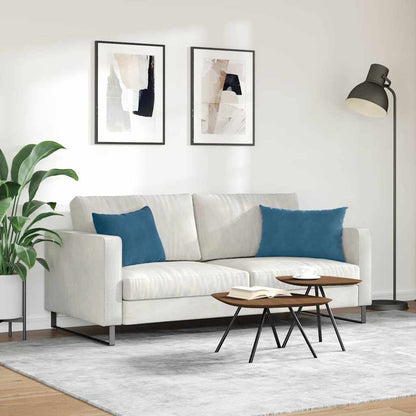 vidaXL Coussins de canapé 2 pcs Bleu 60 x 40 cm Tissu côtelé