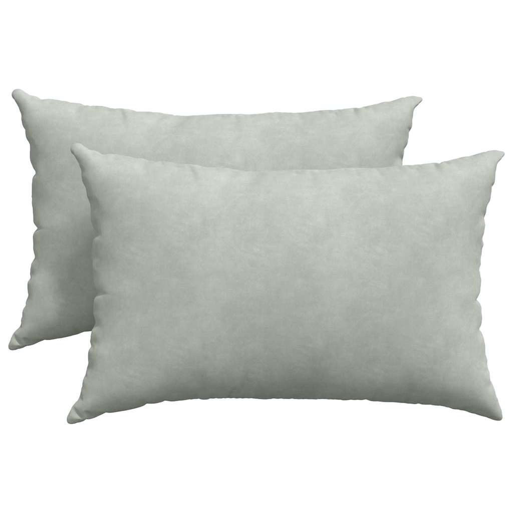 vidaXL Coussins de canapé 2 pcs Gris clair 60x40 cm Tissu côtelé