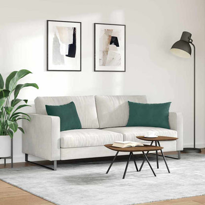 vidaXL Coussins de canapé 2 pcs Vert foncé 60 x 40 cm Tissu en velours côtelé