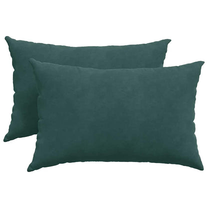 vidaXL Coussins de canapé 2 pcs Vert foncé 60 x 40 cm Tissu en velours côtelé