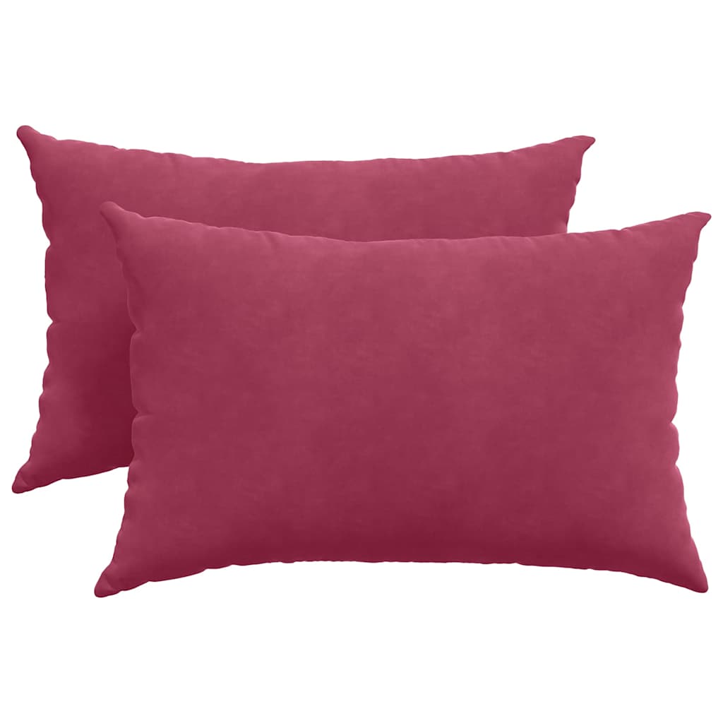 vidaXL Coussins de canapé 2 pcs Rouge bordeaux 60 x 40 cm Tissu côtelé