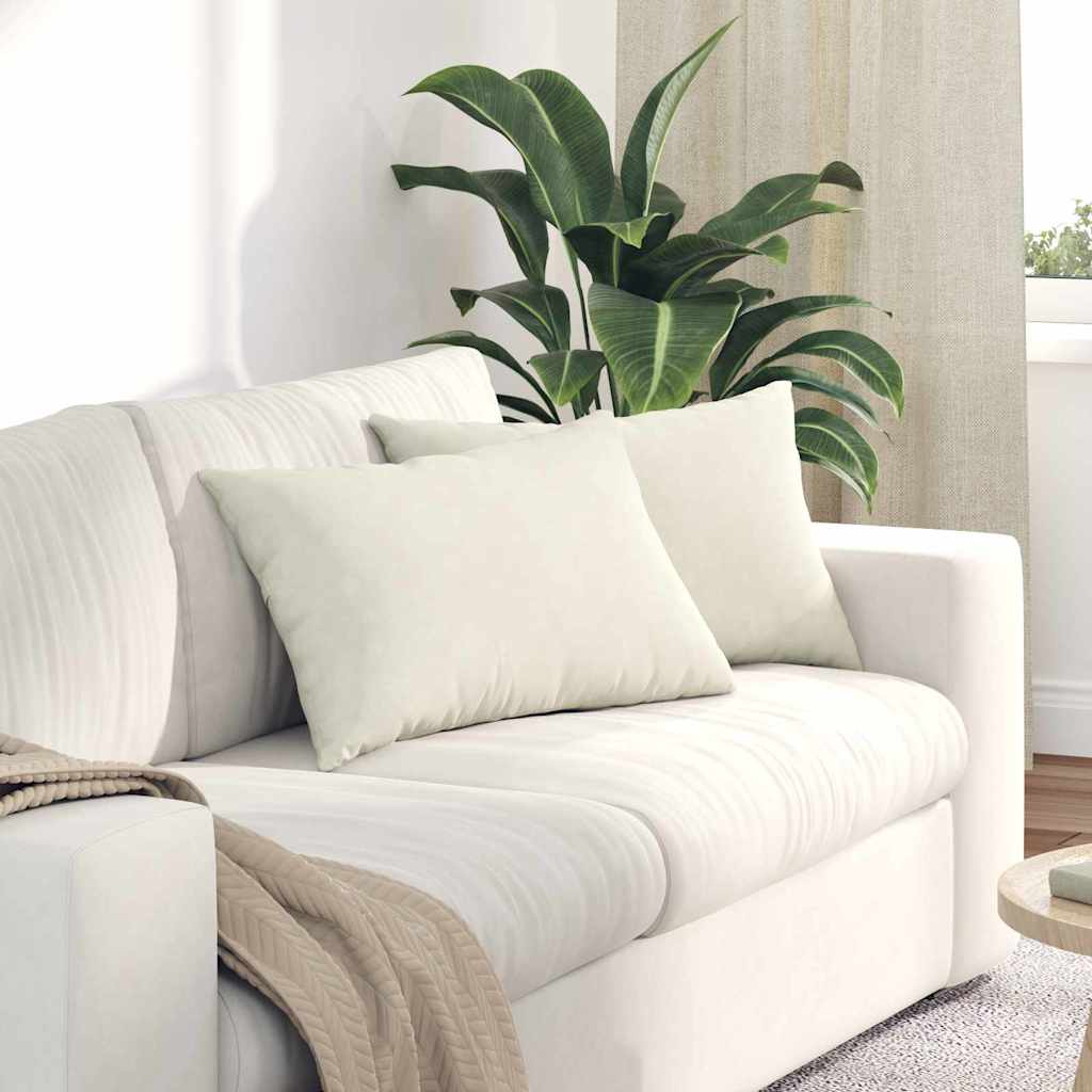 vidaXL Coussins de canapé 2 pcs Crème 60 x 40 cm Tissu côtelé