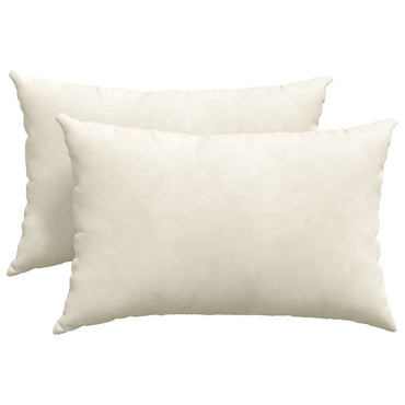vidaXL Coussins de canapé 2 pcs Crème 60 x 40 cm Tissu côtelé