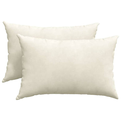 vidaXL Coussins de canapé 2 pcs Crème 60 x 40 cm Tissu côtelé