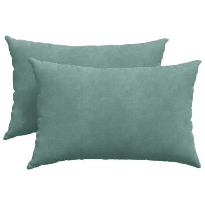 vidaXL Coussins de canapé 2 pcs Vert mer 60 x 40 cm Tissu en velours côtelé