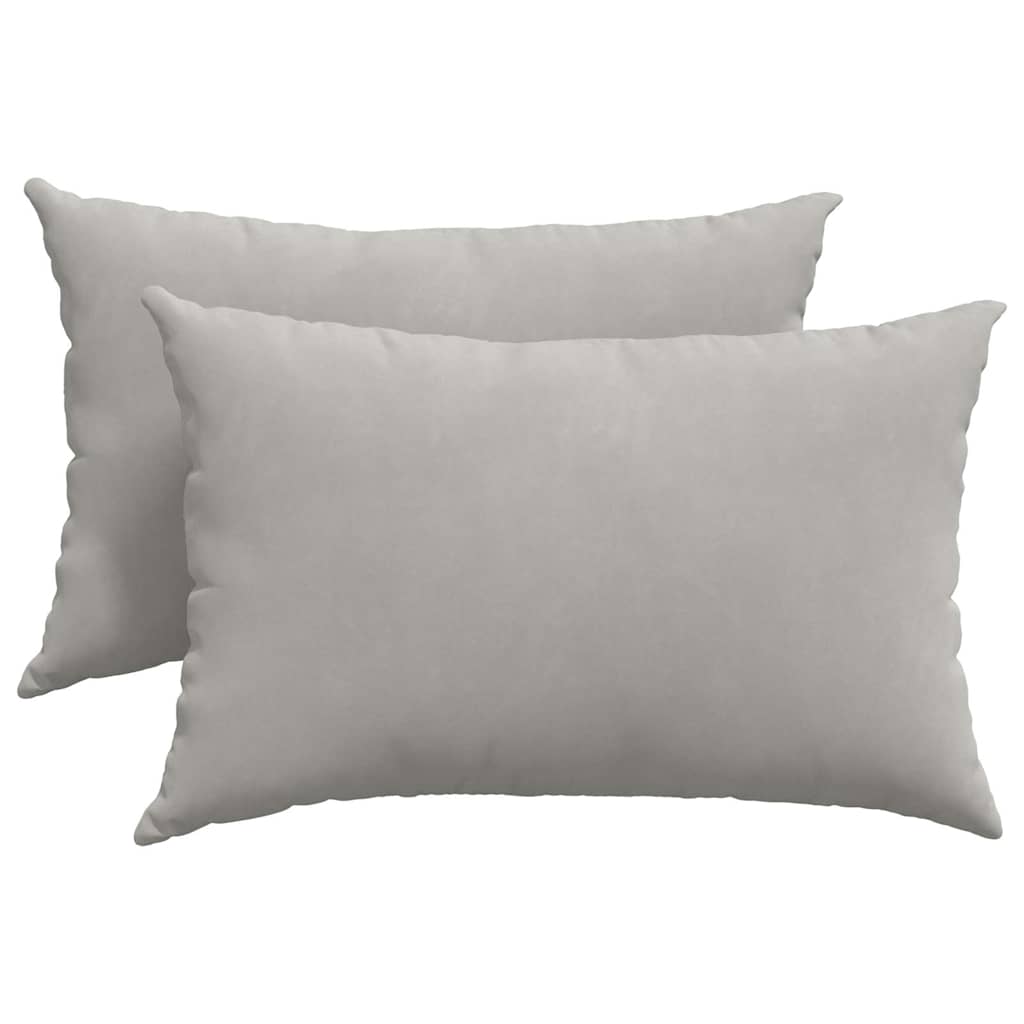 vidaXL Coussins de canapé 2 pcs Gris clair 60 x 40 cm Tissu