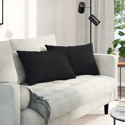 vidaXL Coussins de canapé 2 pcs Noir 60 x 40 cm Tissu