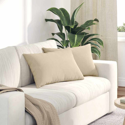 vidaXL Coussins de canapé 2 pcs Crème 60 x 40 cm Tissu