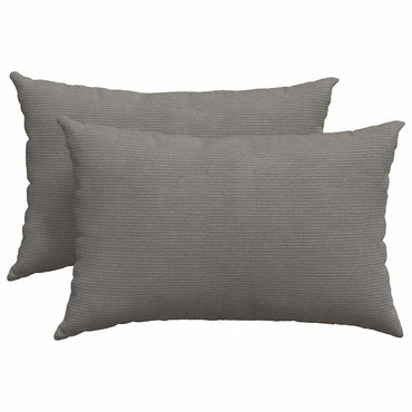 vidaXL Sofakissen 2 Stück Hellgrau 60 x 40 cm Cordstoff