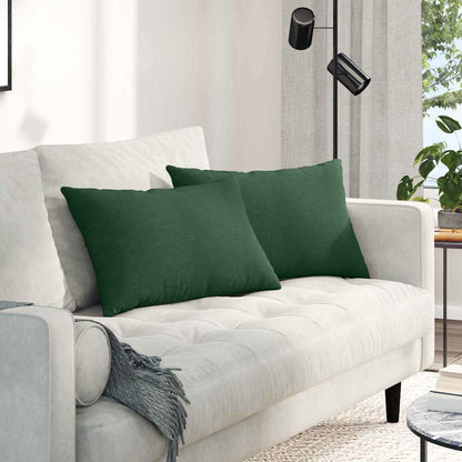 vidaXL Sofakissen 2 Stück Dunkelgrün 60 x 40 cm Cordstoff