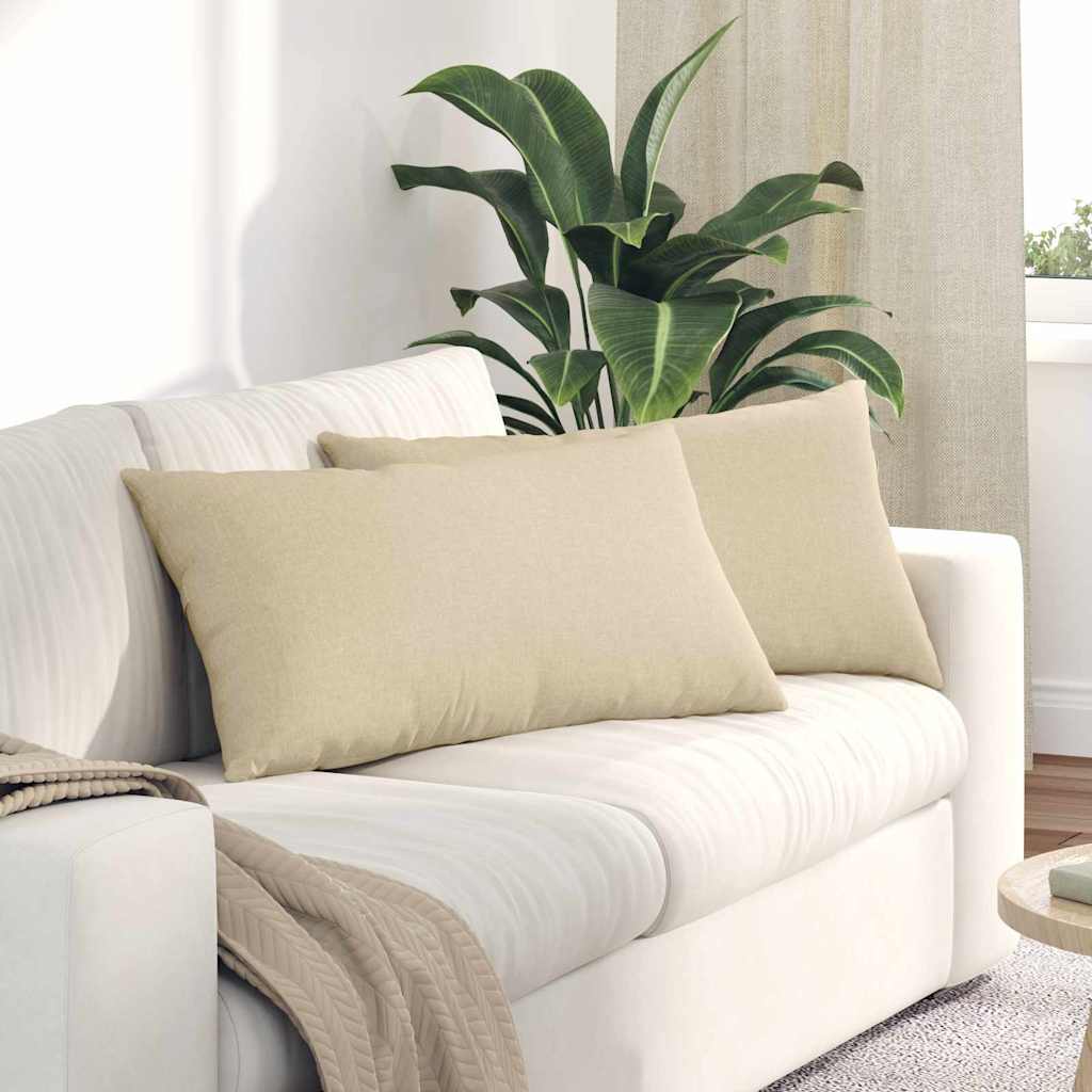 vidaXL Coussins de canapé 2 pcs Crème 80 x 40 cm Tissu