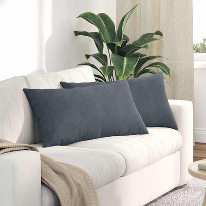 vidaXL Sofakissen 2 Stück Dunkelgrau 80 x 40 cm Cordstoff
