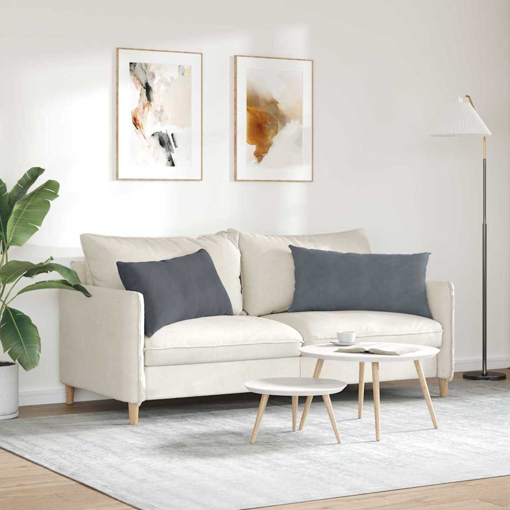 vidaXL Sofakissen 2 Stück Dunkelgrau 80 x 40 cm Cordstoff