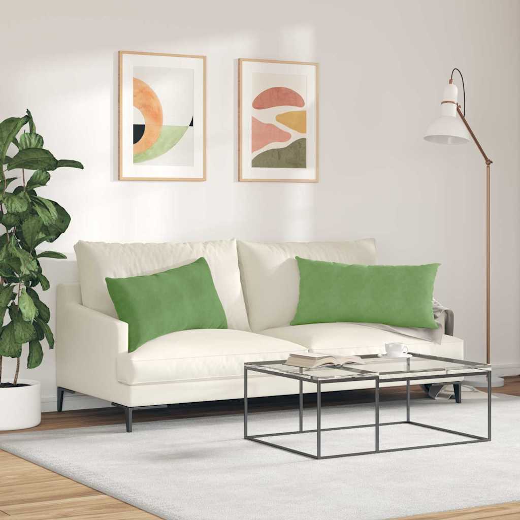 vidaXL Sofakissen 2 Stück Hellgrün 80 x 40 cm Cordstoff