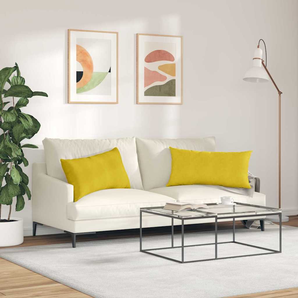vidaXL Sofakissen 2 Stück Gelb 80 x 40 cm Cordstoff
