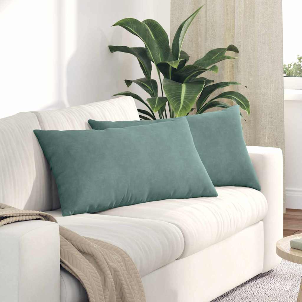 vidaXL Sofakissen 2 Stück Meergrün 80 x 40 cm Cordstoff