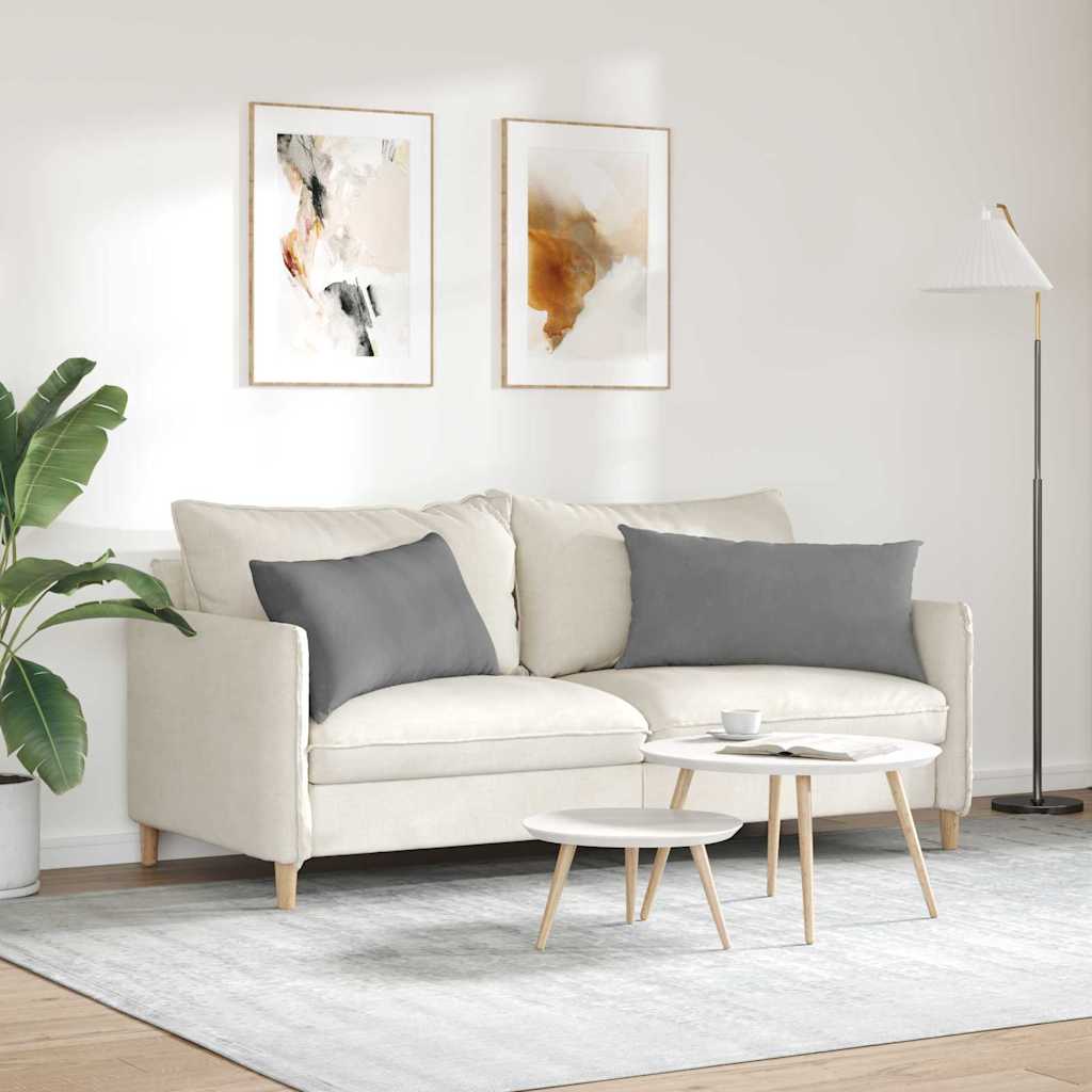 vidaXL Sofakissen 2 Stück Dunkelgrau 80 x 40 cm Stoff