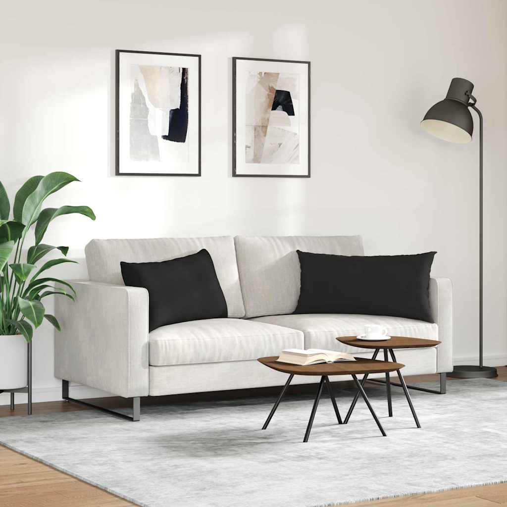 vidaXL Sofakissen 2 Stück Schwarz 80 x 40 cm Stoff