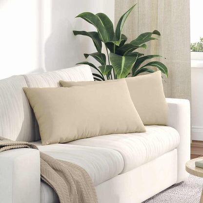 vidaXL Sofakissen 2 Stück Creme 80 x 40 cm Stoff