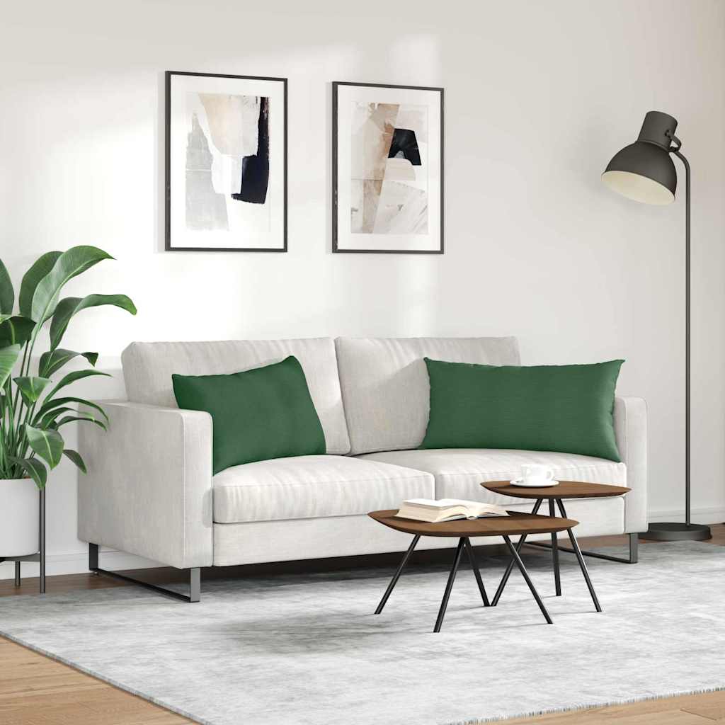 vidaXL Sofakissen 2 Stück Dunkelgrün 80 x 40 cm Cordstoff